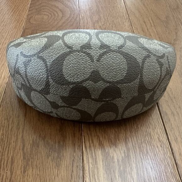 Coach Eyeglass Case Hard Clam Shell Logo Glasses or Sunglasses Khaki/Brown - Picture 2 of 7